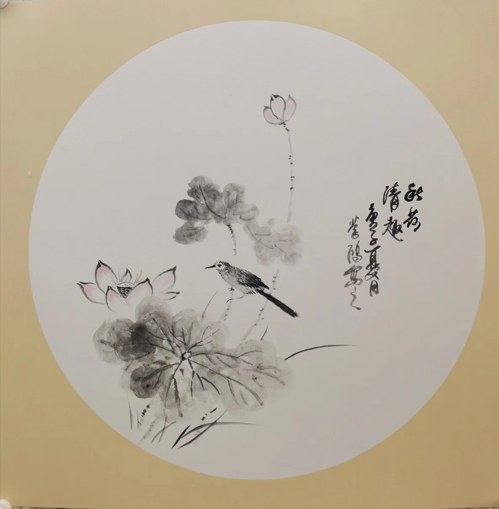 花鸟画斗方瞿学鸿作品