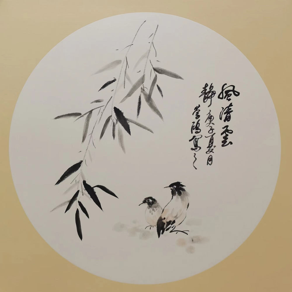 花鸟画斗方瞿学鸿作品