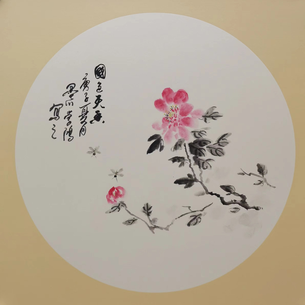 花鸟画斗方瞿学鸿作品