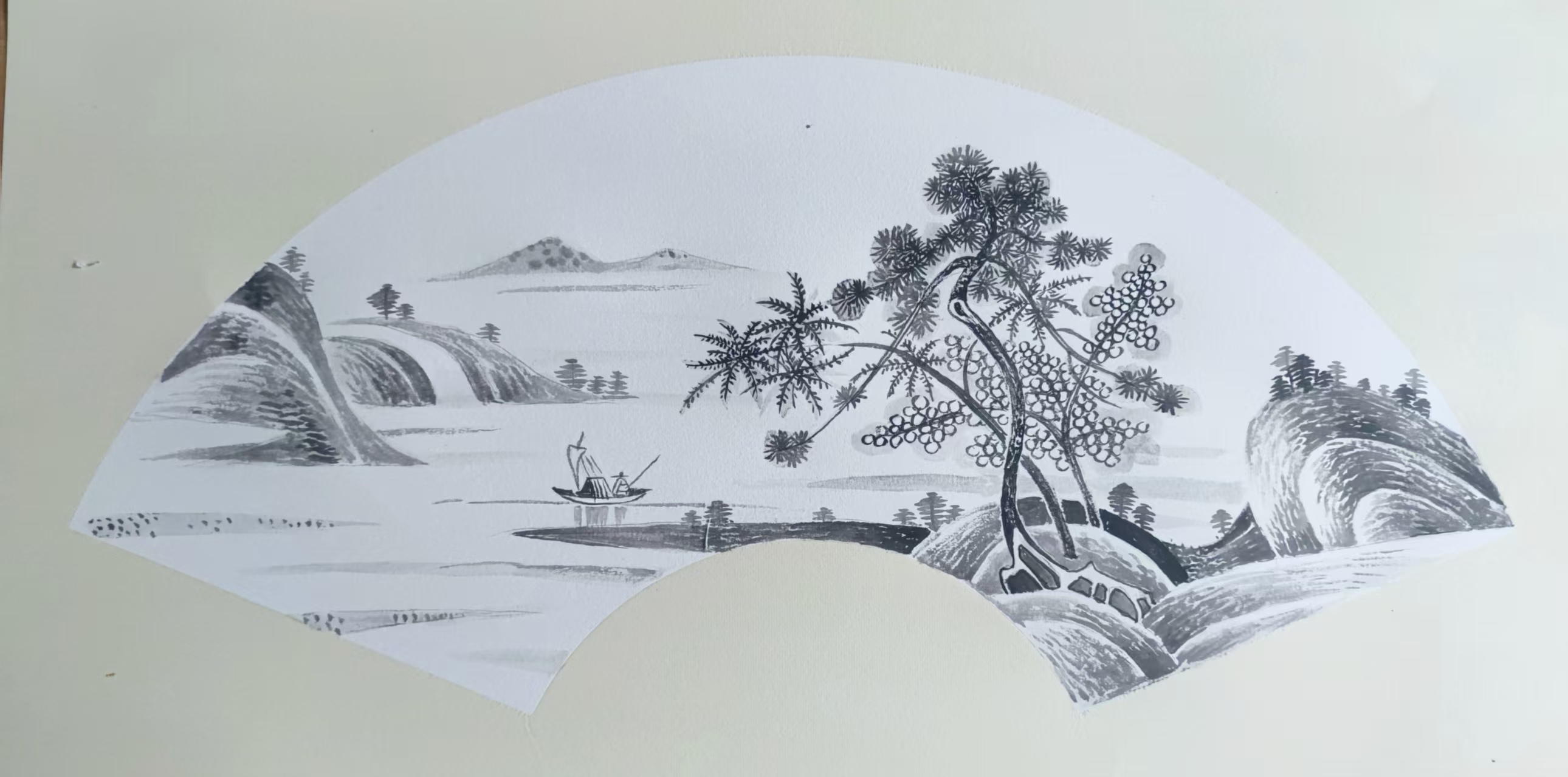瞿学鸿老师水墨扇面作品欣赏